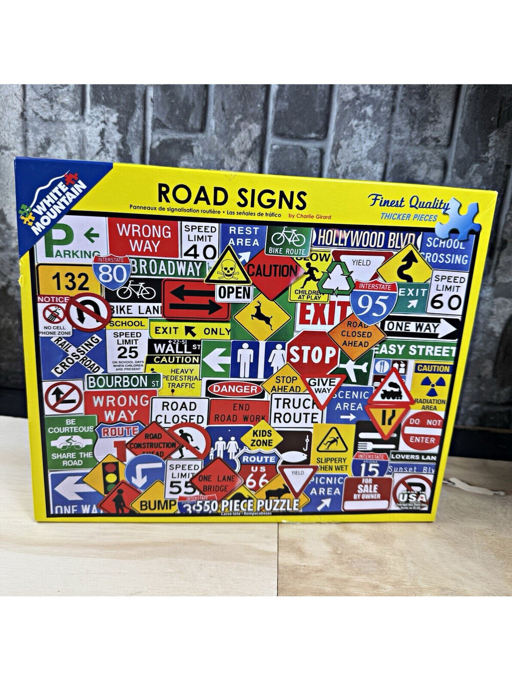 White Mountain Road Signs Cars & Vehicles 550pc Interlocking Cardboard Puzzle